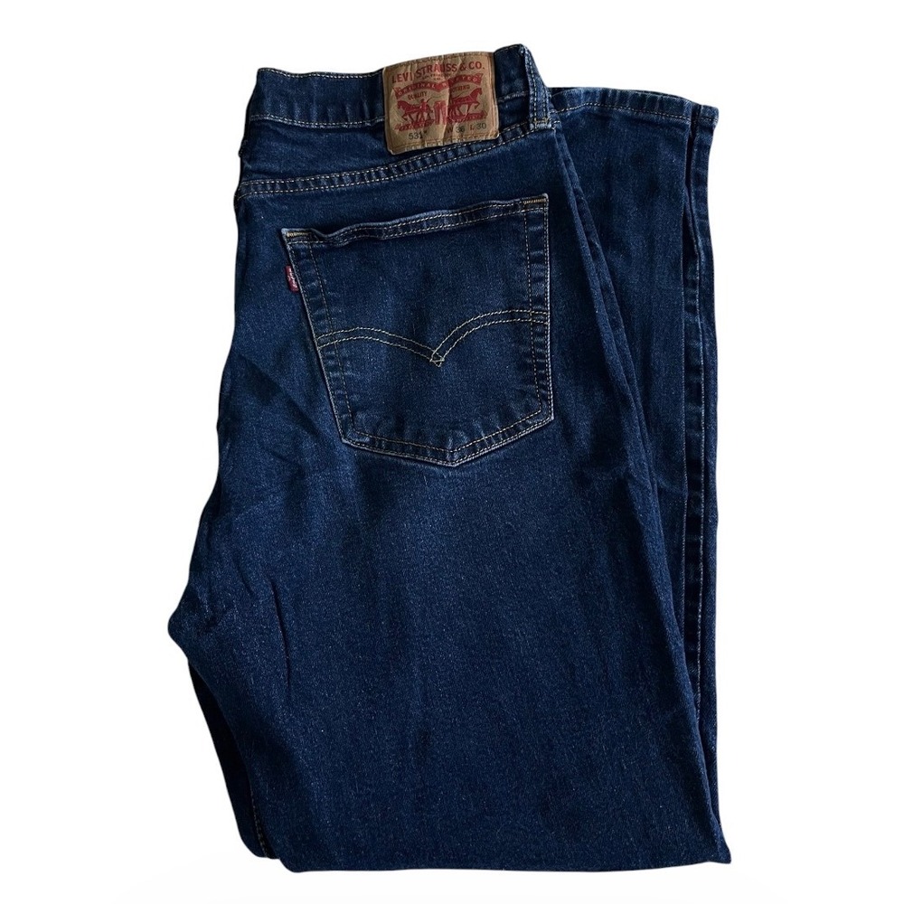 Levis 531 Athletic Slim Jeans Mens 36x30 (34x29) Dark Wash Blue Denim Pants